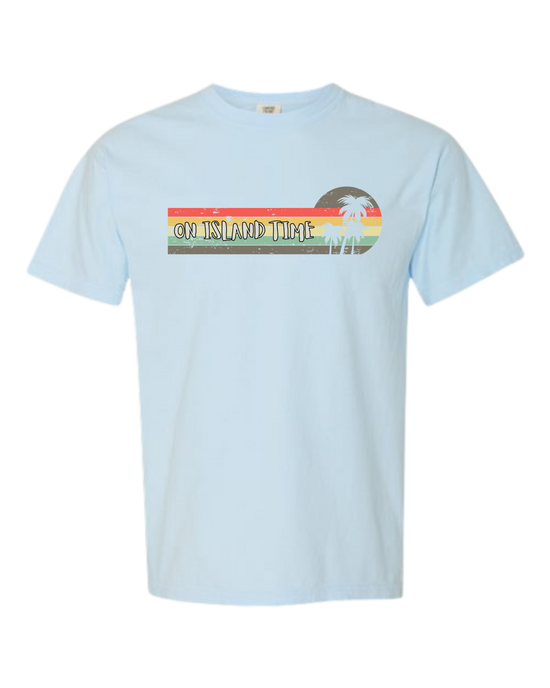On Island Time - Comfort Colors - Heavyweight Unisex Tee - Blues
