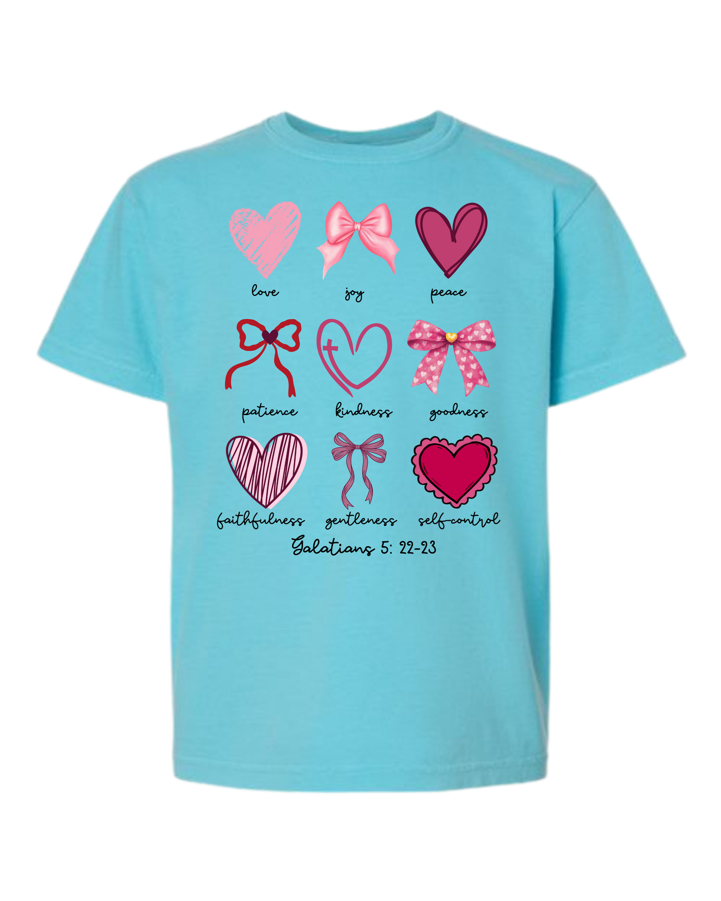 Galatians 5 - Valentines - Comfort Colors - Heavyweight Youth Tee - Neutral Colors & Blues