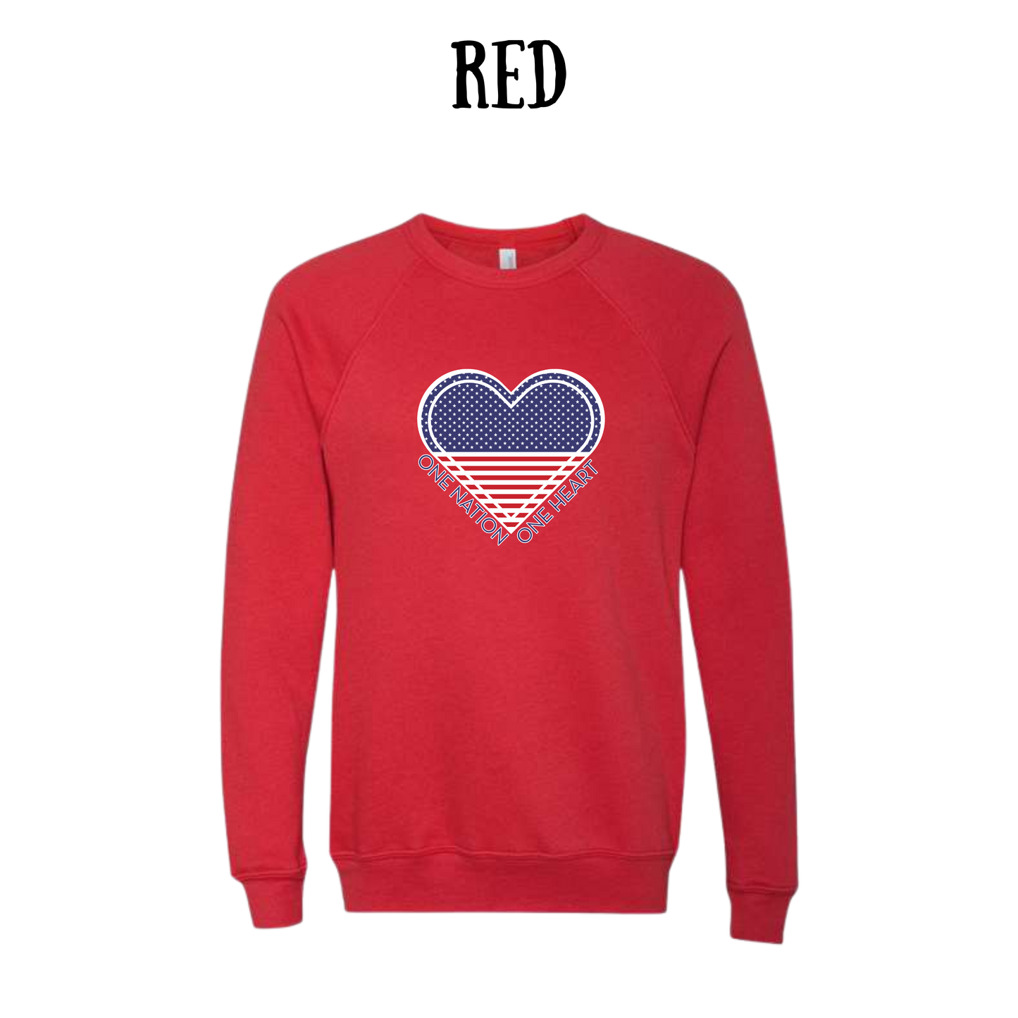 PP - One Nation One Heart - Sponge Fleece Raglan Sweatshirt - Assorted Colors