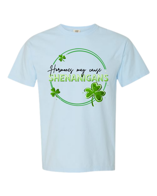 Hormones May Cause Shenanigans - Comfort Colors - Heavyweight Unisex Tee - Blues
