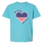 One Nation One Heart - Comfort Colors - Heavyweight Youth Tee - Neutral Colors & Blues