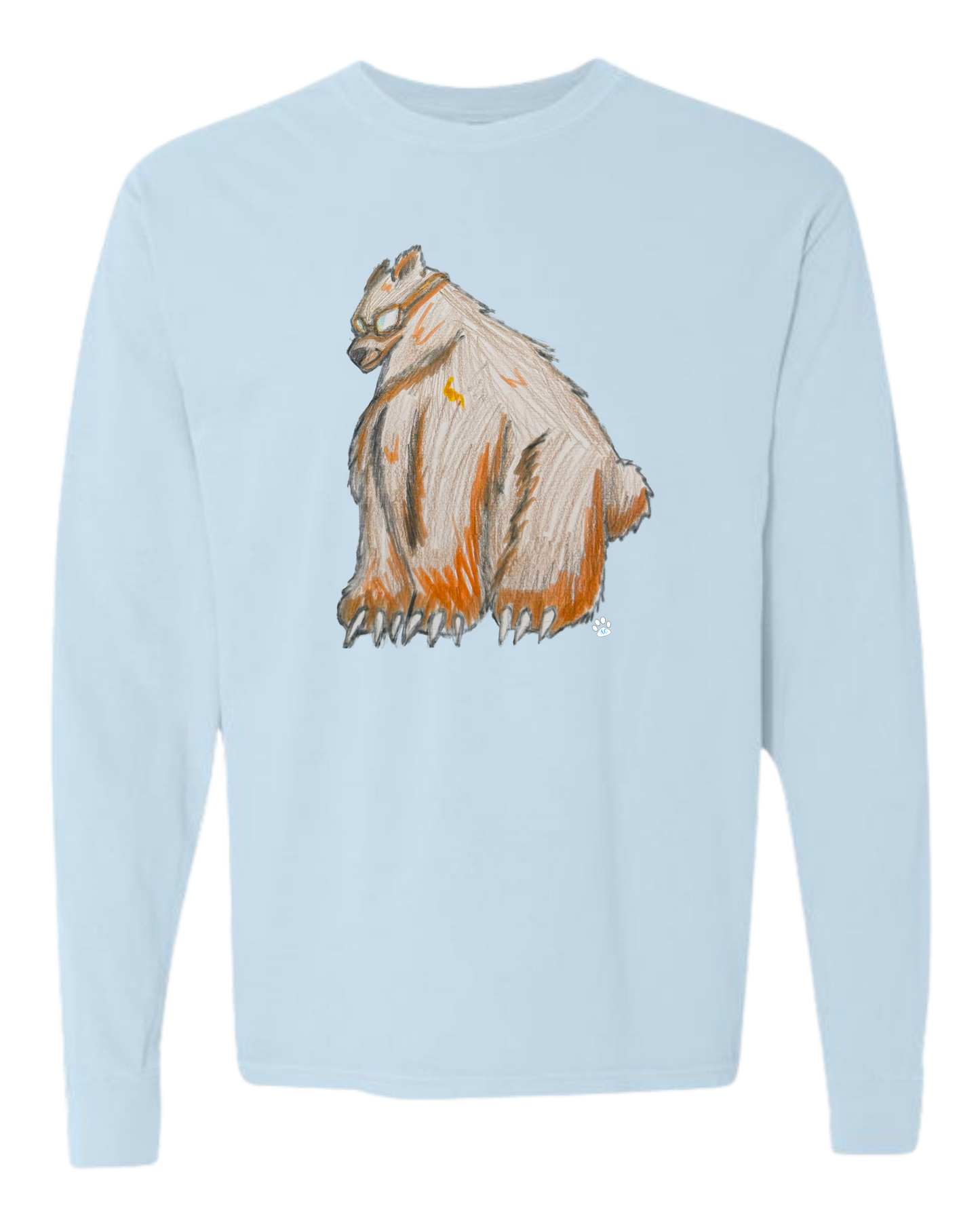 Muscle Bear - Comfort Colors - Heavyweight Long Sleeve Tee - Blues & Greens