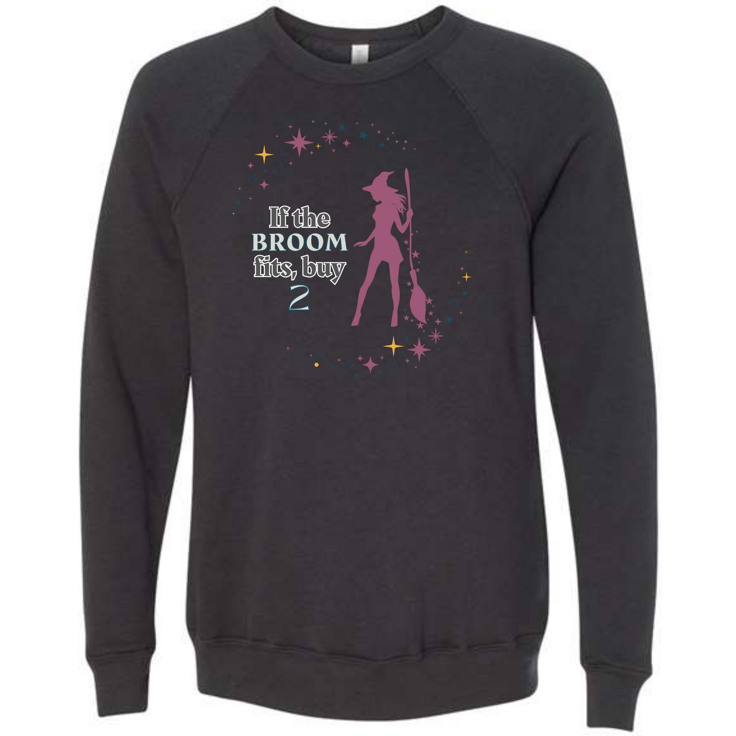 If The Broom Fits - Sponge Fleece Raglan Sweatshirt - Greens, Neutrals