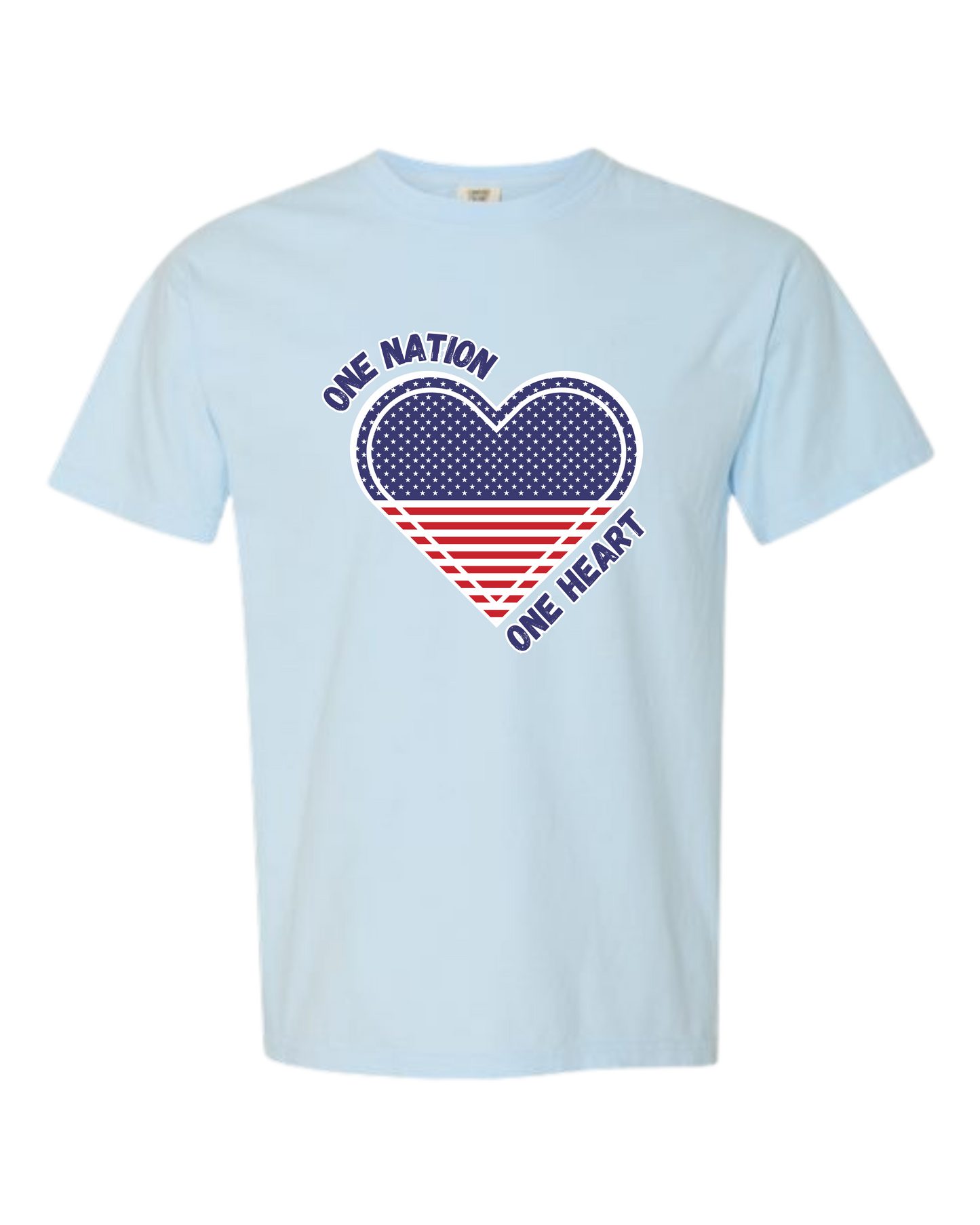 One Nation One Heart - Comfort Colors - Heavyweight Unisex Tee - Blues