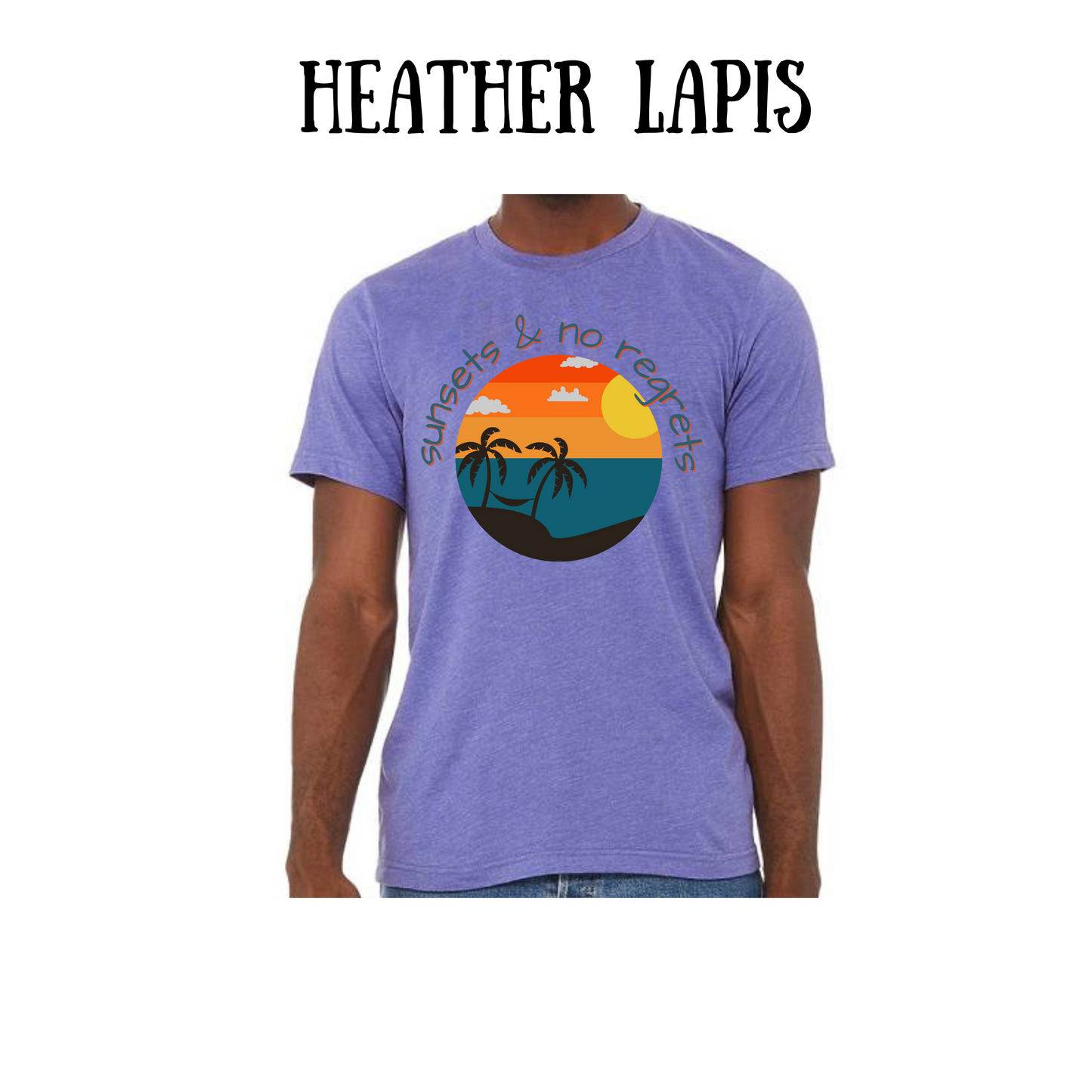 VP - Sunsets & No Regrets - Unisex Tee - Pinks, Purples, Neutrals