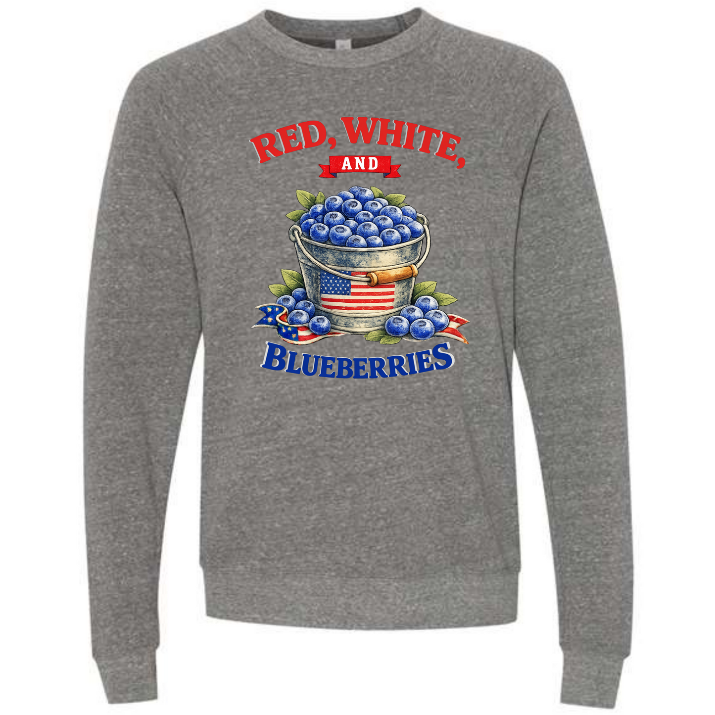 Red, White, And Blueberries - Sponge Fleece Raglan Sweatshirt - Assorted Colors