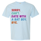 Sorry. Can't. Date With A Bat Boy. Bye. - Comfort Colors - Heavyweight Unisex Tee - Blues