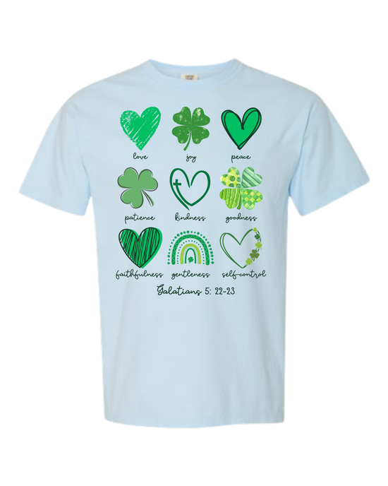 Galatians 5 - St Patrick's Day - Comfort Colors - Heavyweight Unisex Tee - Blues