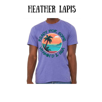 VP - Ready For Some Vitamin D & Sea - Unisex Tee - Pinks, Purples, Neutrals