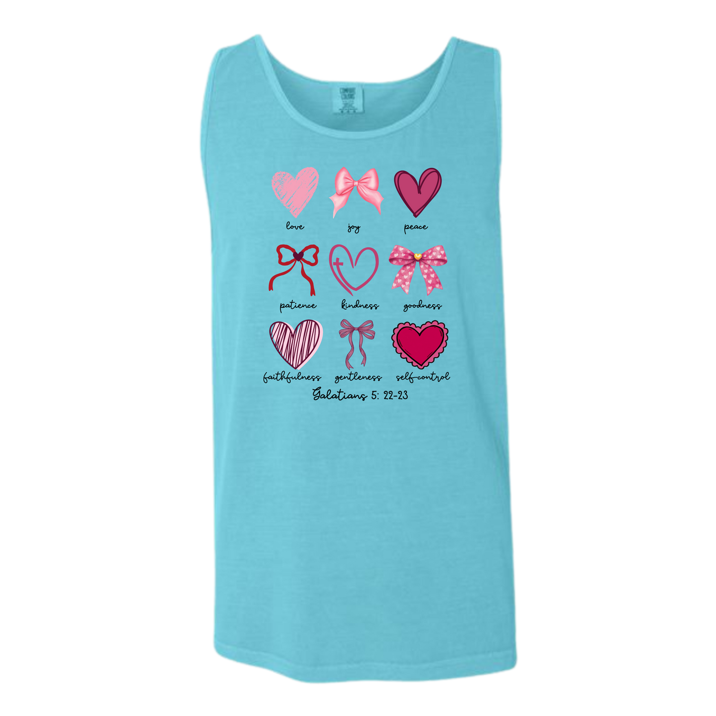 Galatians 5 - Valentines - Comfort Colors - Unisex Tank - Neutral Colors & Blues