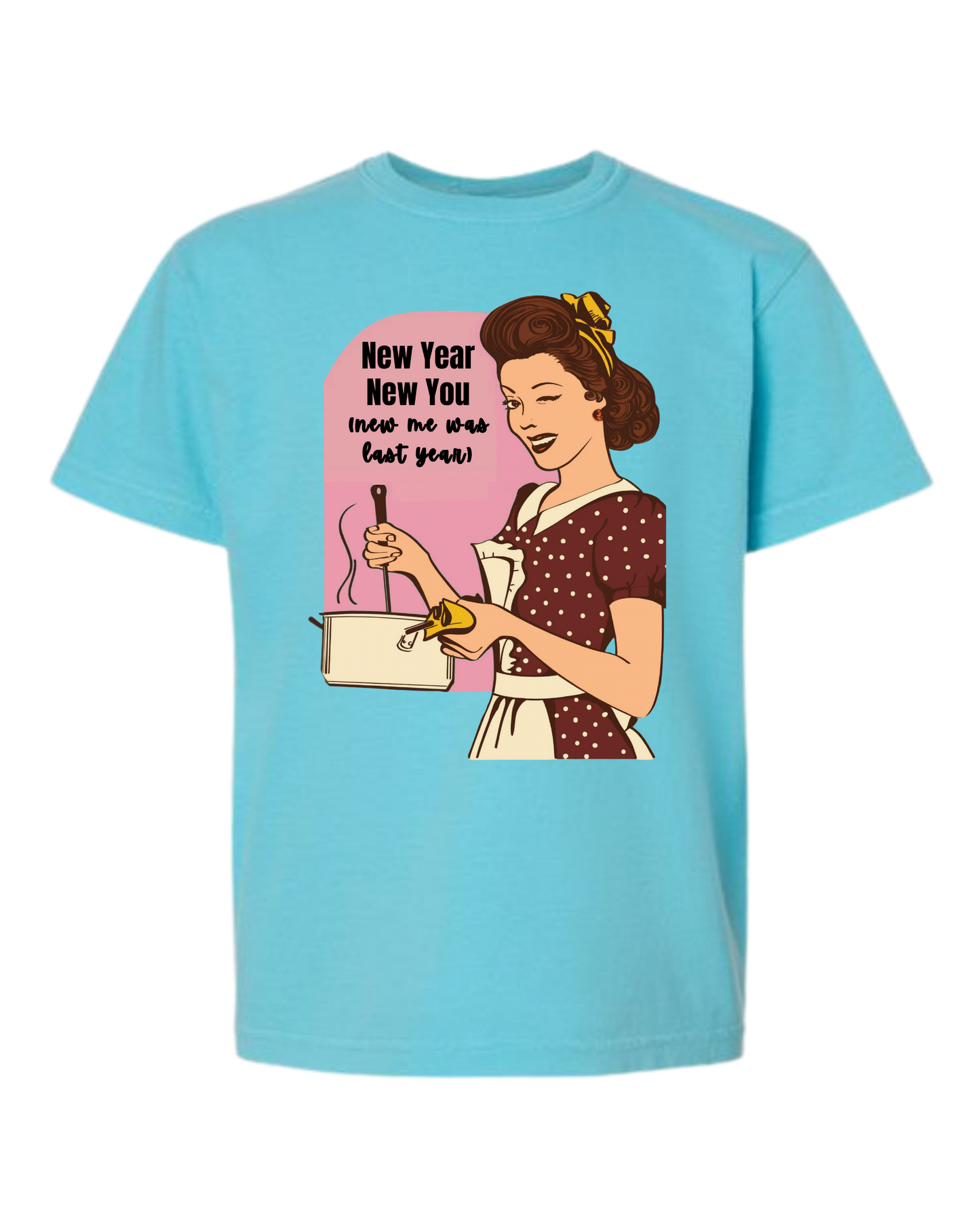 New Year New You - Comfort Colors - Heavyweight Youth Tee - Neutral Colors & Blues
