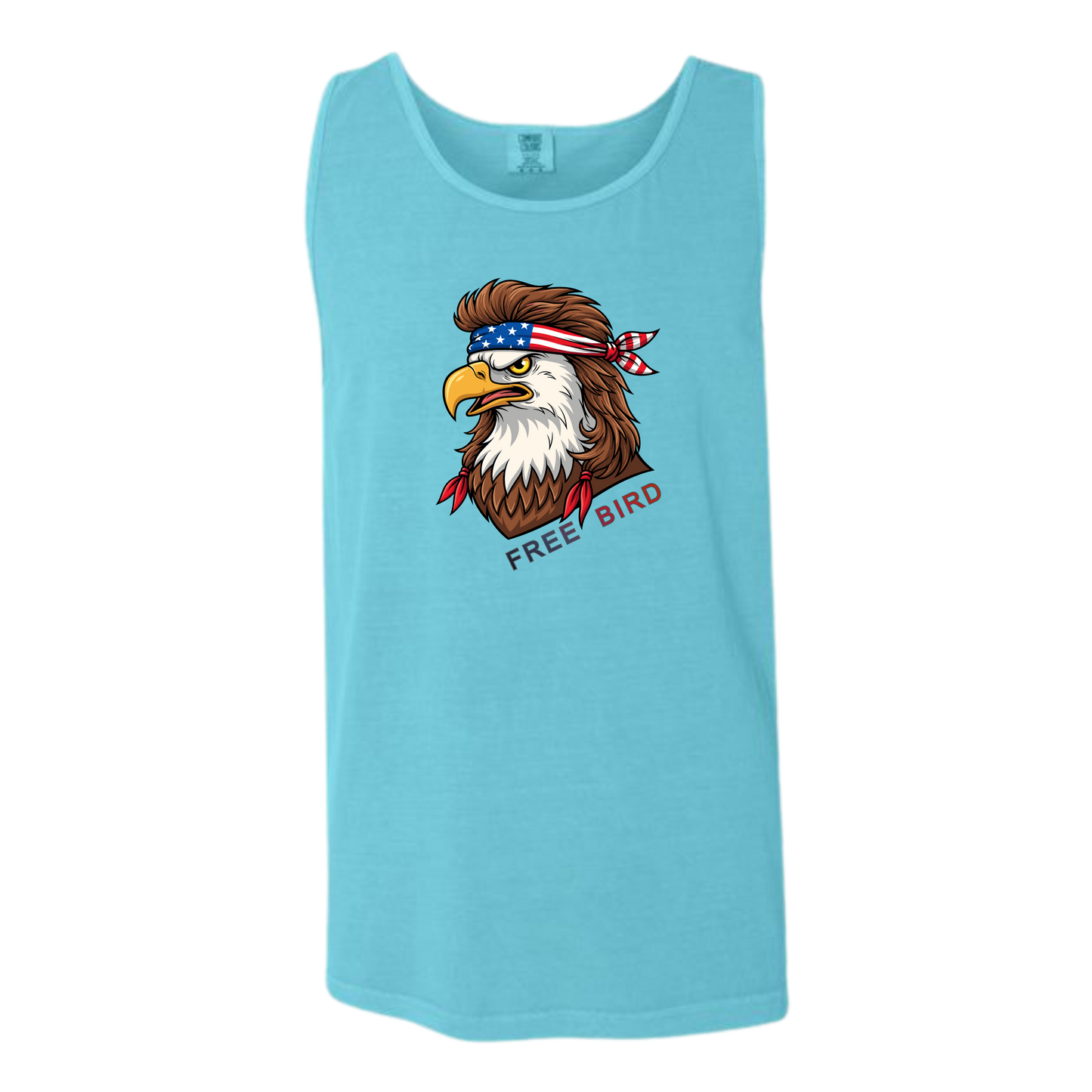 Rockin Free Bird - Comfort Colors - Unisex Tank - Neutral Colors & Blues