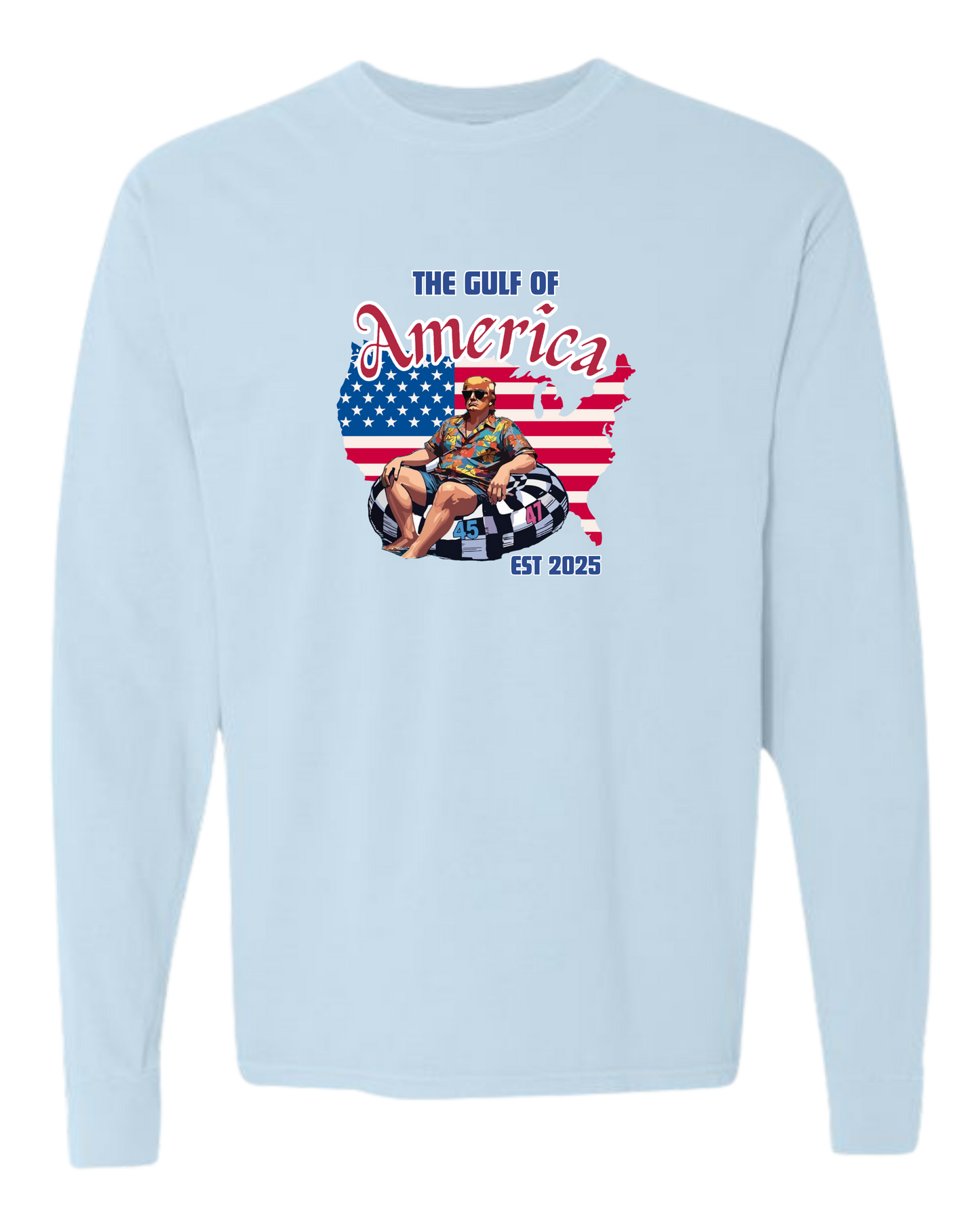 The Gulf of America - Comfort Colors - Heavyweight Long Sleeve Tee - Blues & Greens