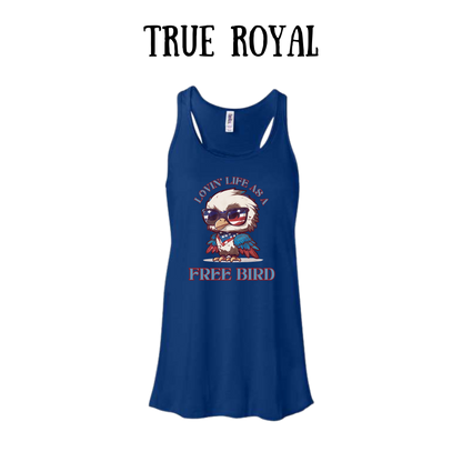 PP - Lovin' Life As A Free Bird - Women's Flowy Racerback Tank