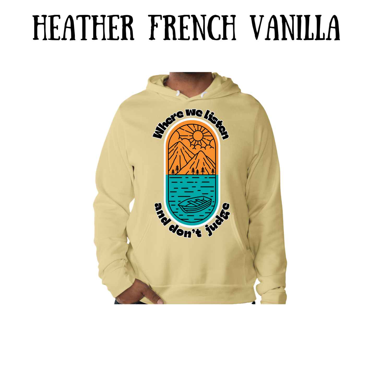 CP - Where We Listen and Don't Judge - Sponge Fleece Hoodie - Greens, Neutrals