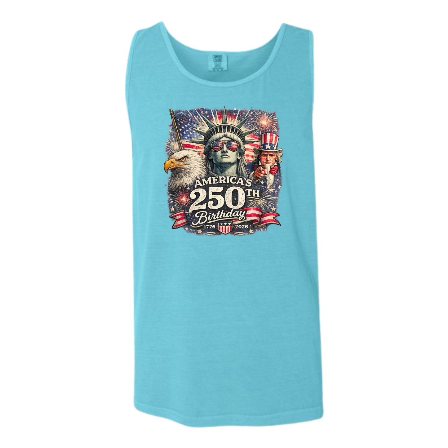 America's 250th Birthday - Comfort Colors - Unisex Tank - Neutral Colors & Blues