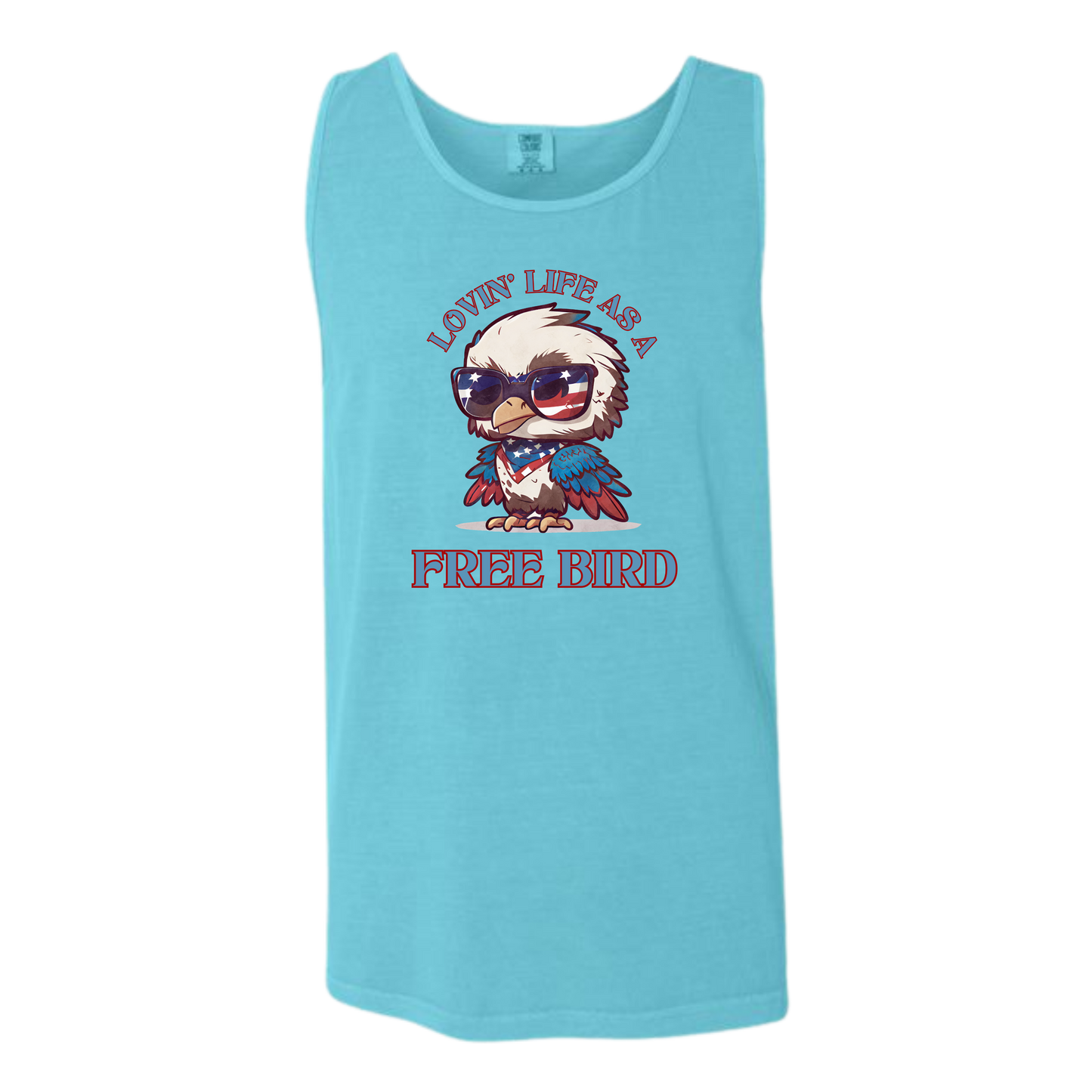 Lovin' Life as a Free Bird - Comfort Colors - Unisex Tank - Neutral Colors & Blues