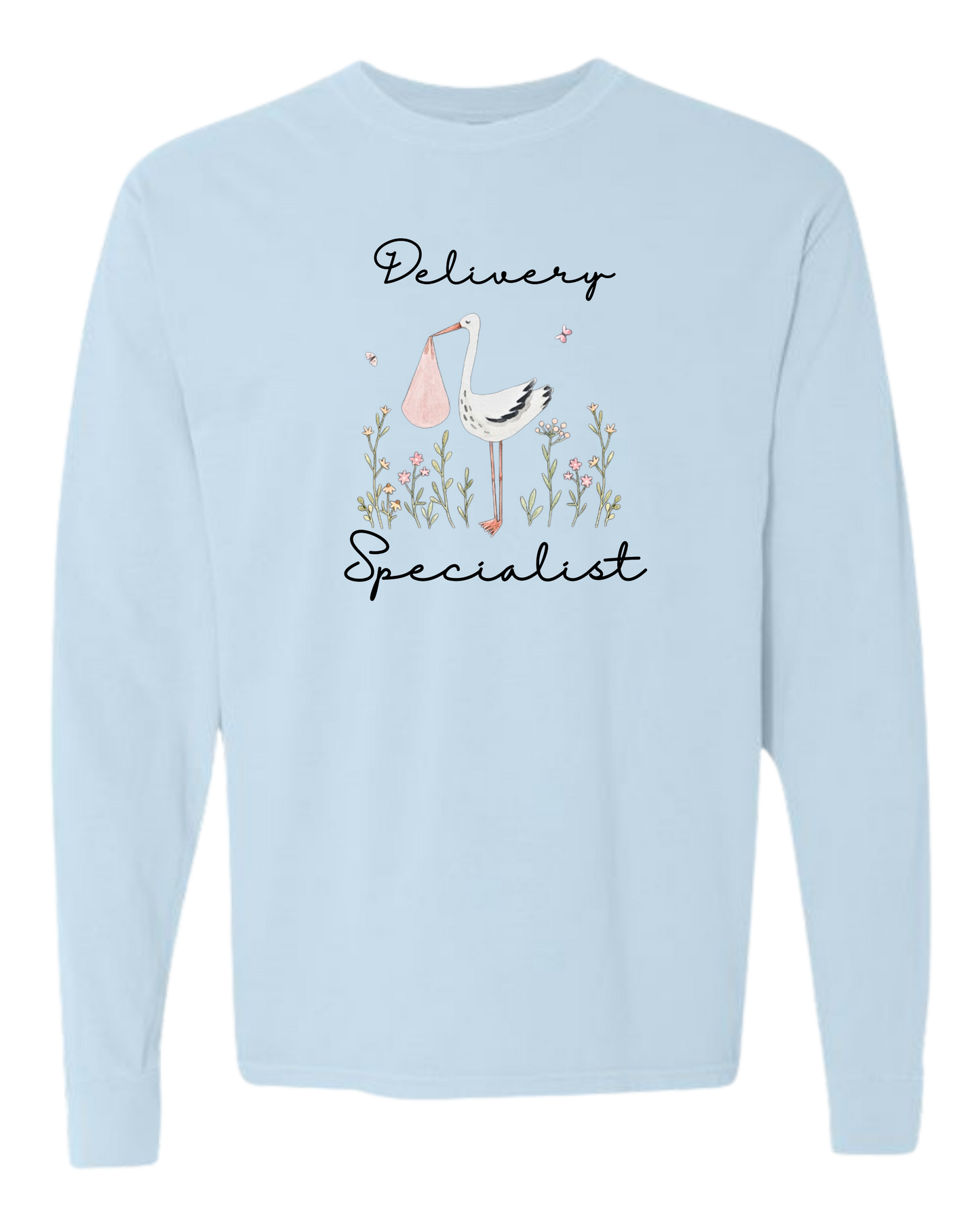 Delivery Specialist - Comfort Colors - Heavyweight Long Sleeve Tee - Blues & Greens
