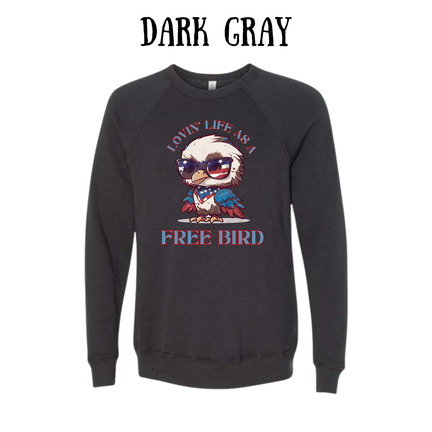 PP - Lovin' Life As A Free Bird - Sponge Fleece Raglan Sweatshirt - Greens, Neutrals