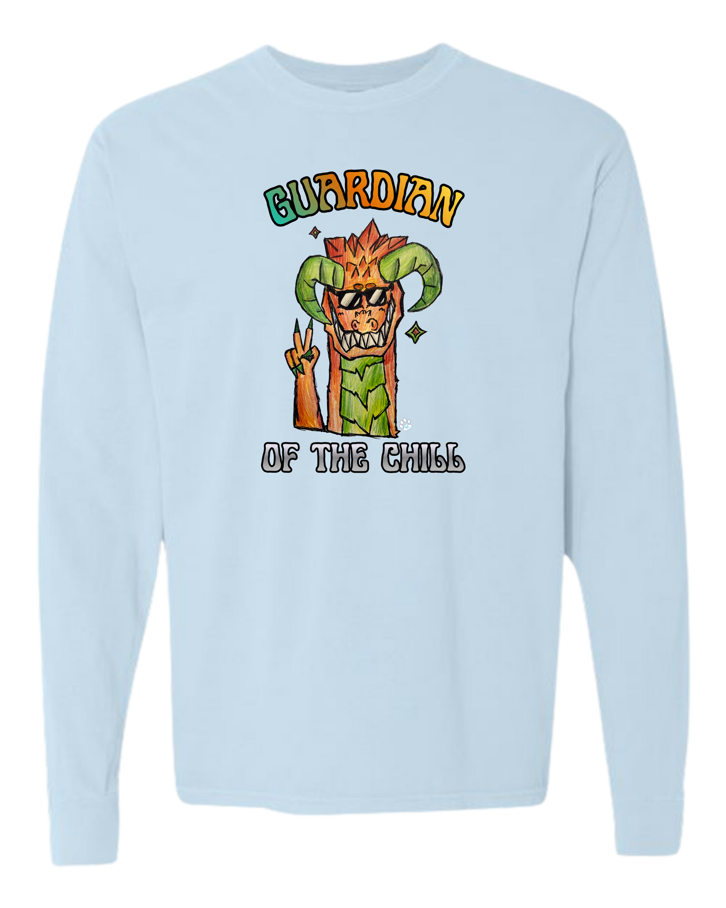 Guardian of The Chill - Comfort Colors - Heavyweight Long Sleeve Tee - Blues & Greens