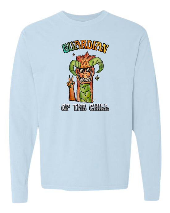 Guardian of The Chill - Comfort Colors - Heavyweight Long Sleeve Tee - Blues & Greens