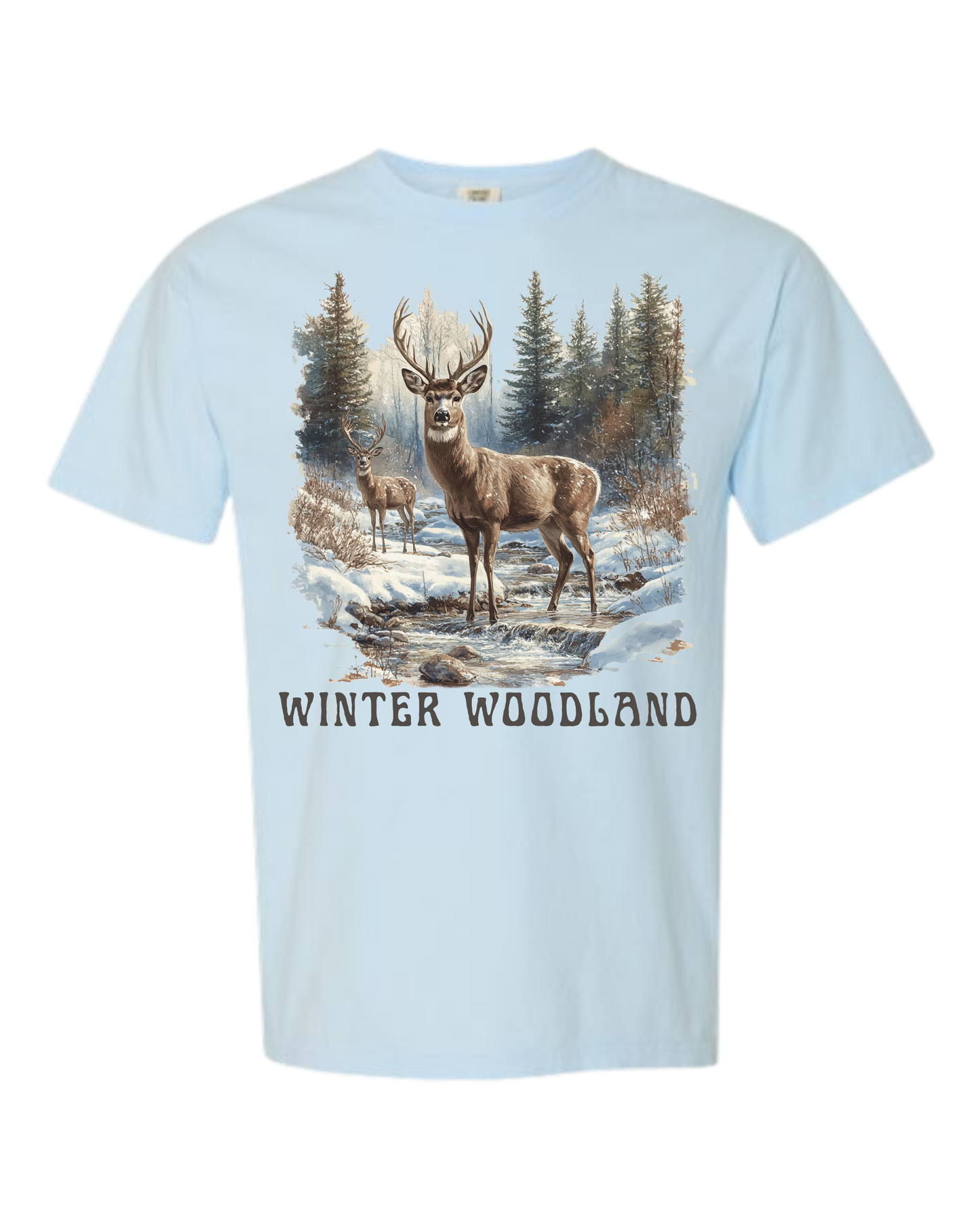 Winter Woodland - Comfort Colors - Heavyweight Unisex Tee - Blues