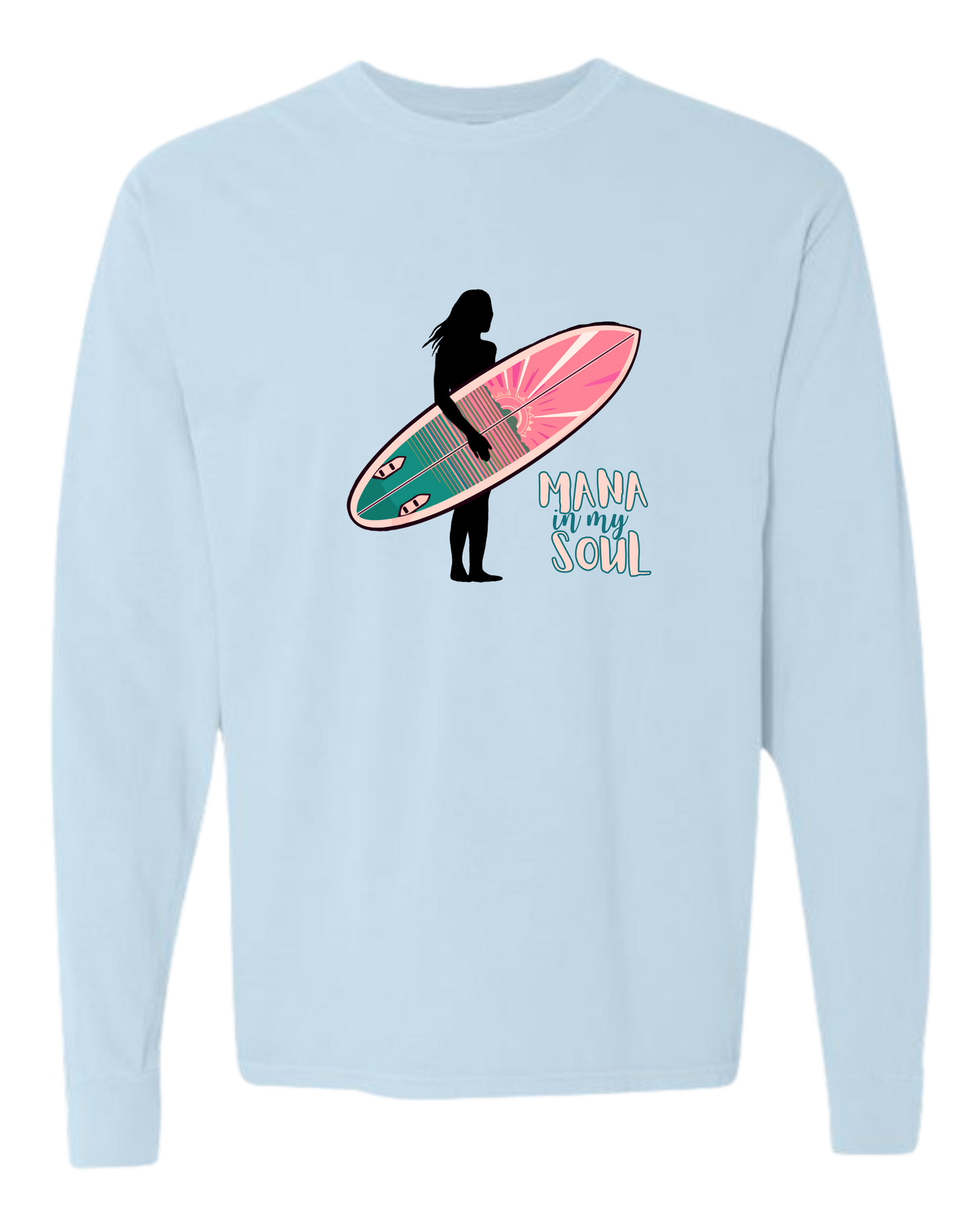 Mana in My Soul - Comfort Colors - Heavyweight Long Sleeve Tee - Blues & Greens