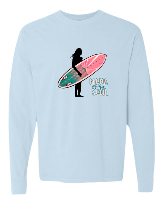 Mana in My Soul - Comfort Colors - Heavyweight Long Sleeve Tee - Blues & Greens