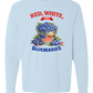 Red, White, And Blueberries - Comfort Colors - Heavyweight Long Sleeve Tee - Blues & Greens