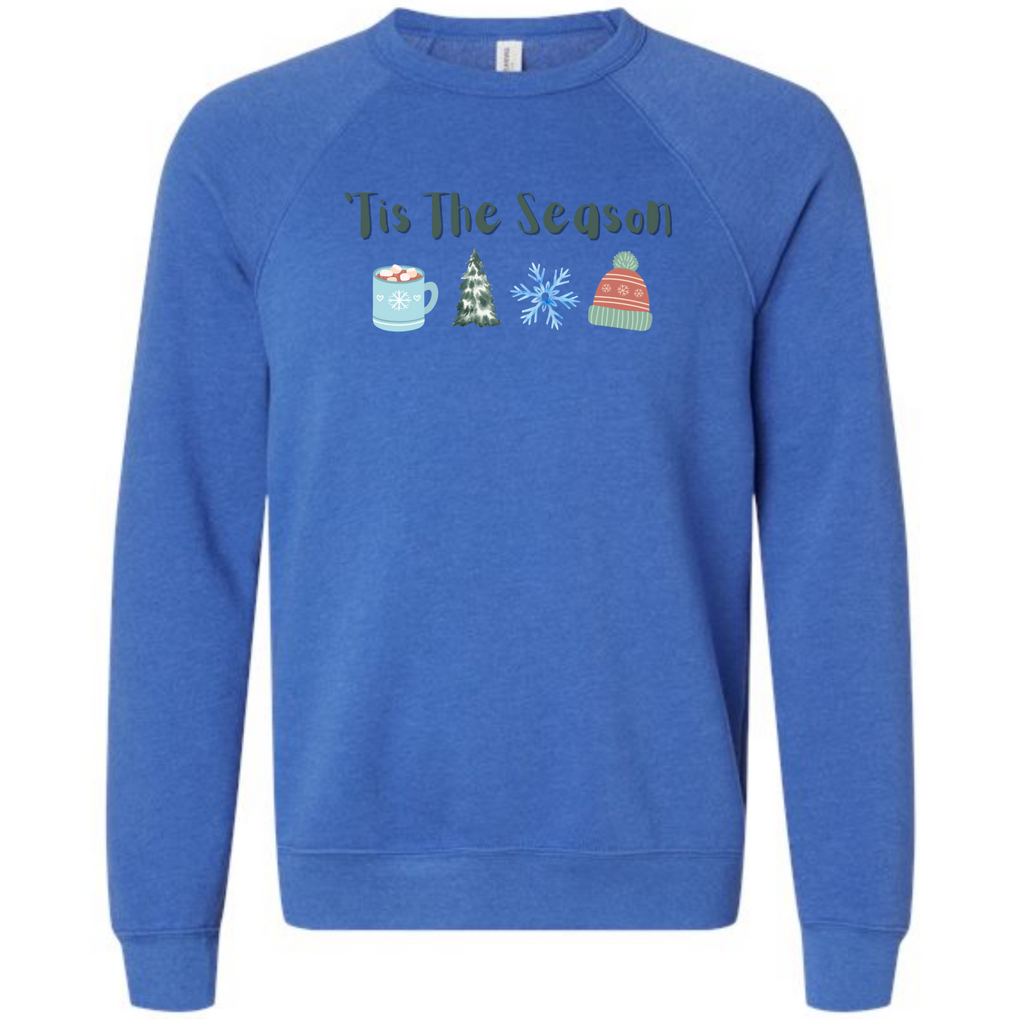 'Tis the Season - Winter - Sponge Fleece Raglan Sweatshirt - Blues, Purples