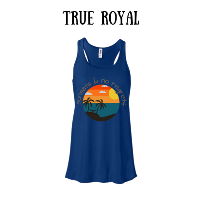 VP - Sunsets & No Regrets - Women's Flowy Racerback Tank
