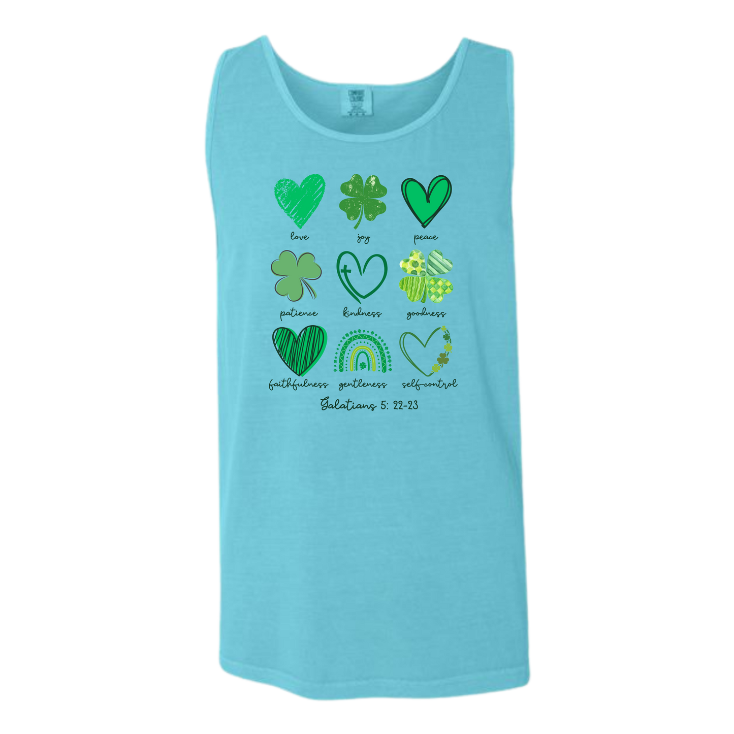 Galatians 5 - St Patrick's Day - Comfort Colors - Unisex Tank - Neutral Colors & Blues