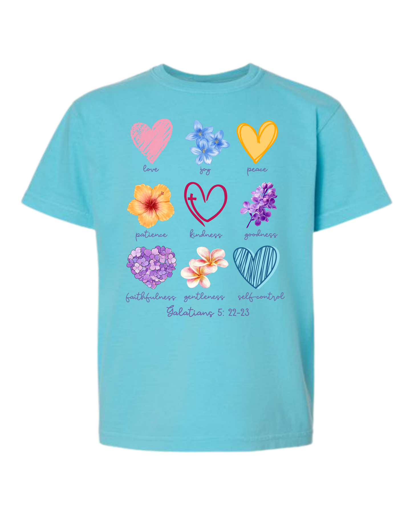 Galatians 5 - Spring - Comfort Colors - Heavyweight Youth Tee - Neutral Colors & Blues