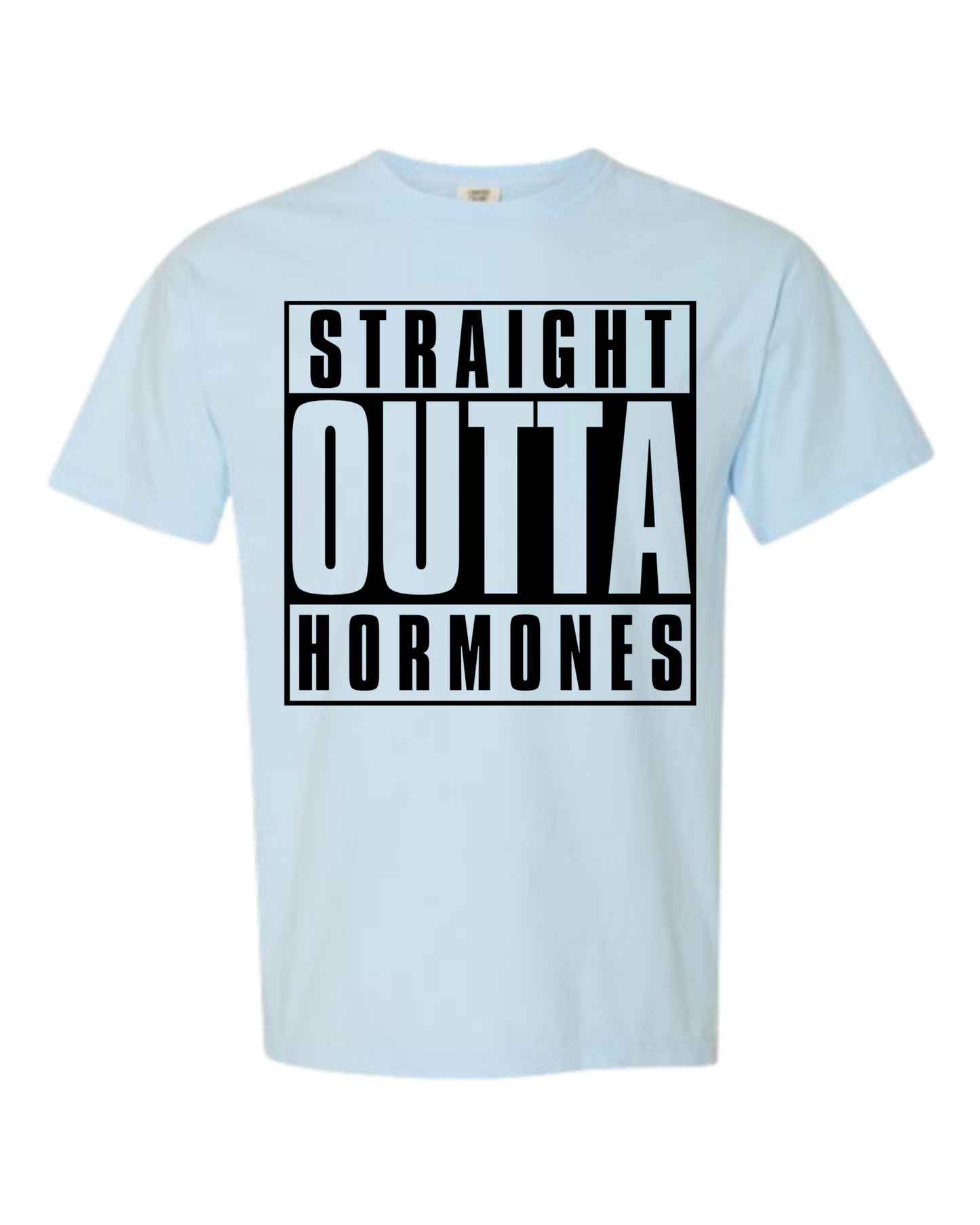 Straight Outta Hormones - Comfort Colors - Heavyweight Unisex Tee - Blues