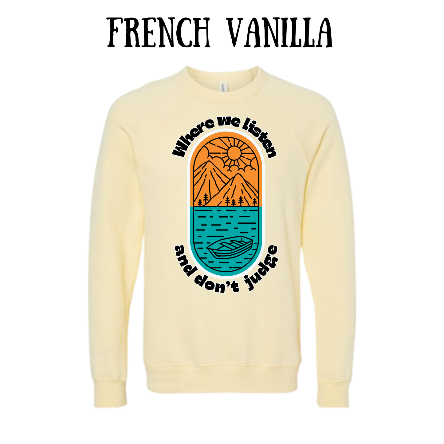 CP - Where We Listen and Don't Judge - Sponge Fleece Raglan Sweatshirt - Assorted Colors