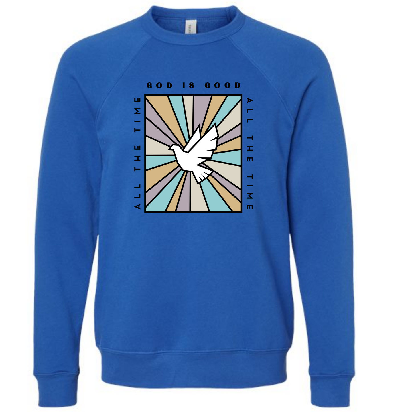 God Is Good - Sponge Fleece Raglan Sweatshirt - Blues, Purples