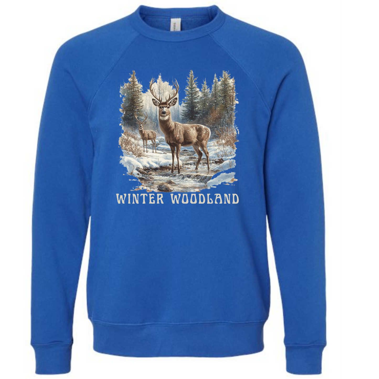 Winter Woodland - Sponge Fleece Raglan Sweatshirt - Blues, Purples