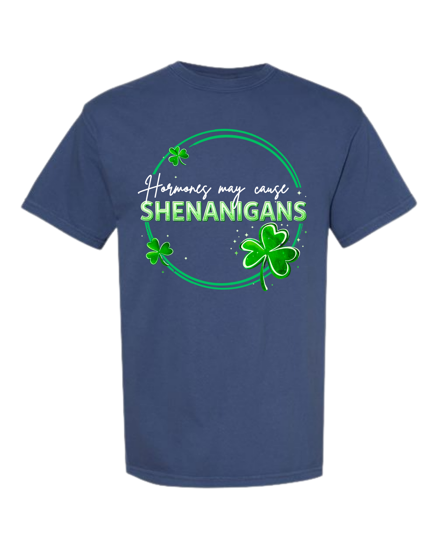 Hormones May Cause Shenanigans - Comfort Colors - Heavyweight Unisex Tee - Blues
