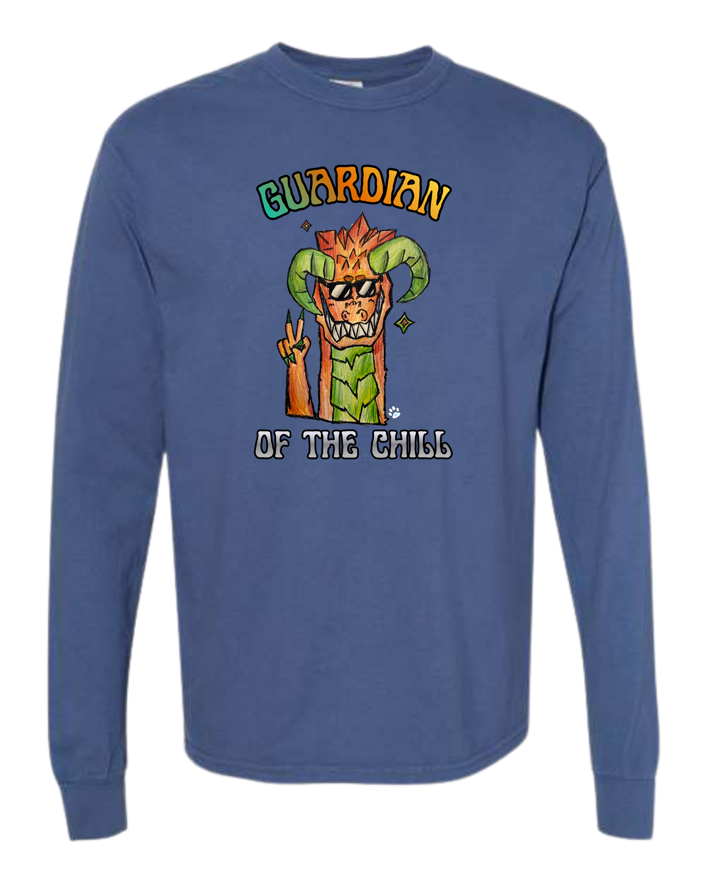 Guardian of The Chill - Comfort Colors - Heavyweight Long Sleeve Tee - Blues & Greens