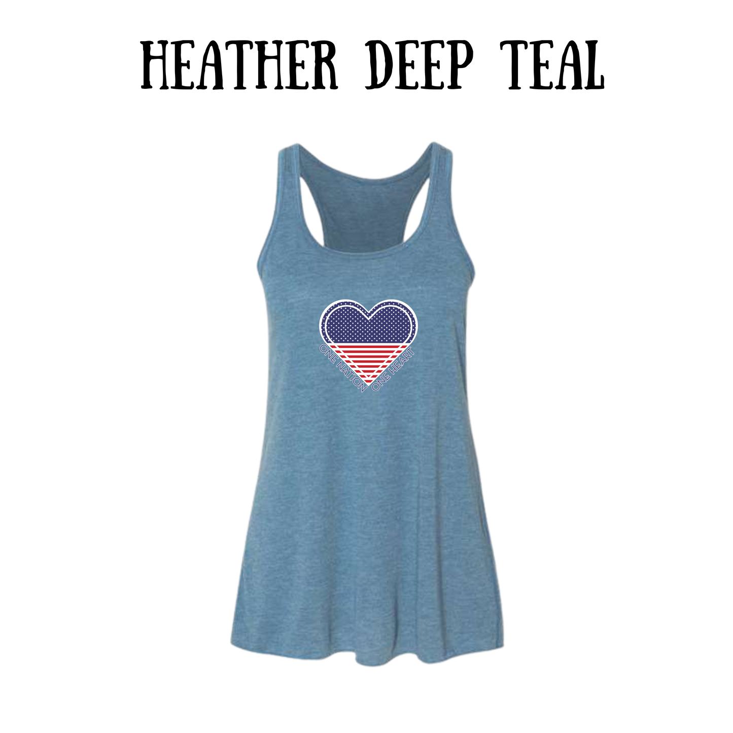 PP - One Nation One Heart - Women's Flowy Racerback Tank