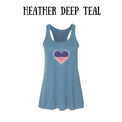 PP - One Nation One Heart - Women's Flowy Racerback Tank
