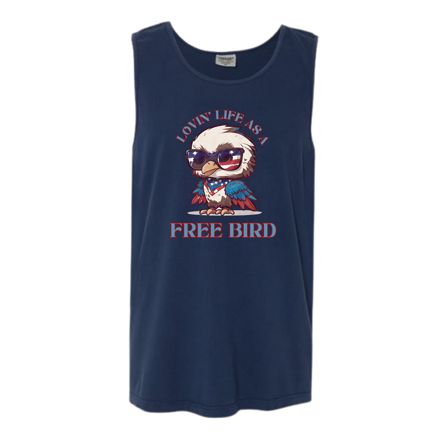 Lovin' Life as a Free Bird - Comfort Colors - Unisex Tank - Neutral Colors & Blues