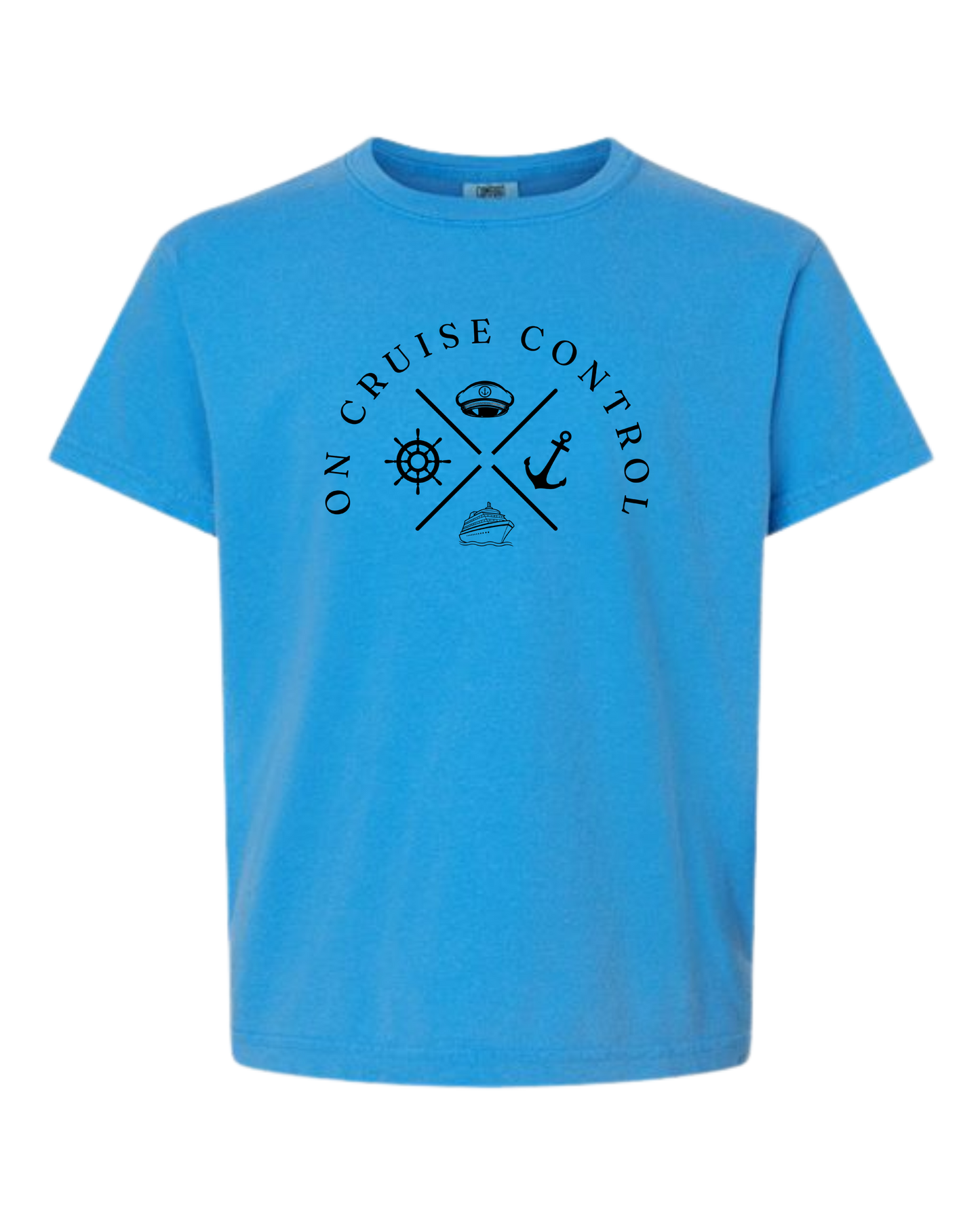 On Cruise Control - Comfort Colors - Heavyweight Youth Tee - Neutral Colors & Blues