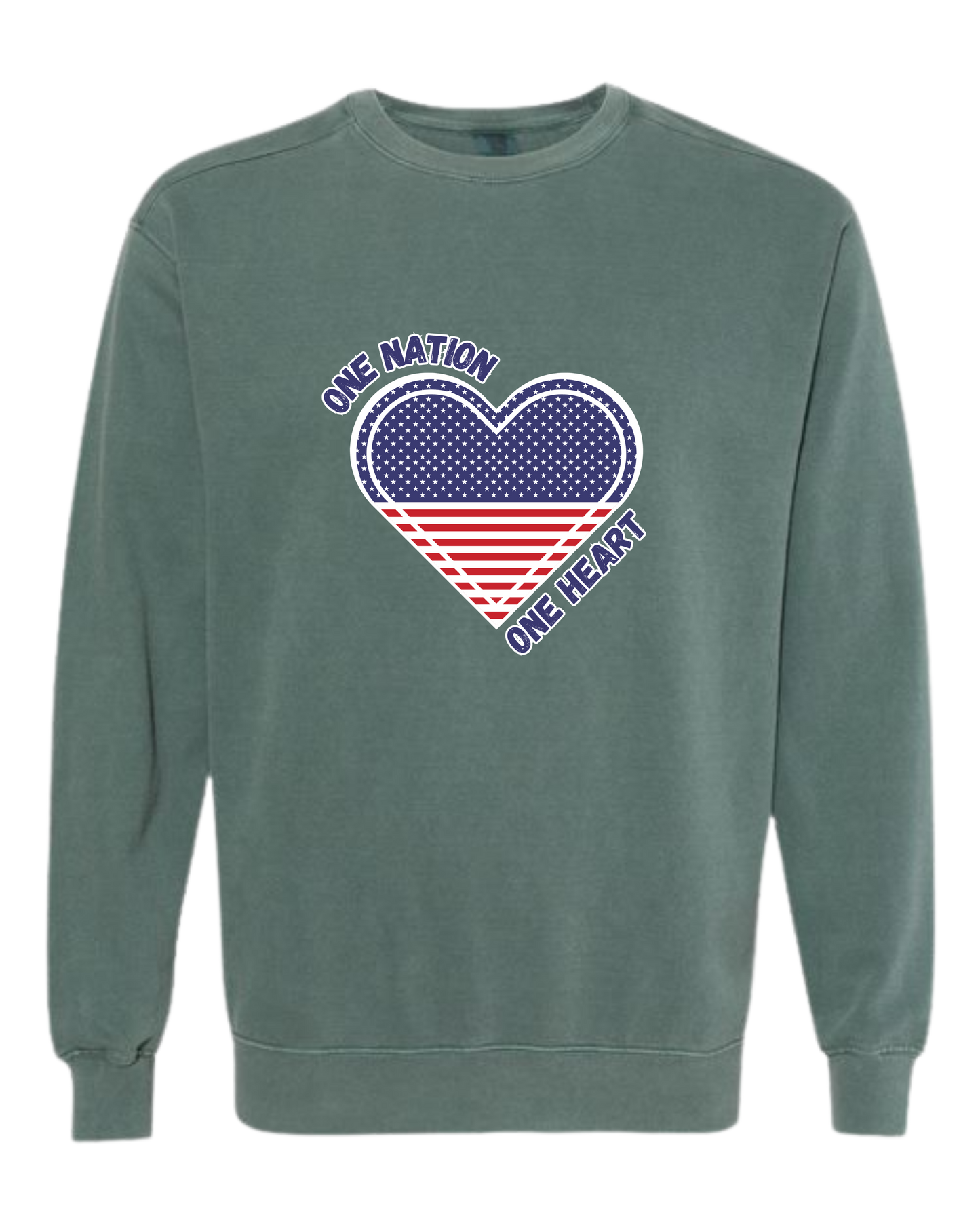 One Nation One Heart - Comfort Colors - Sweatshirt - Blues