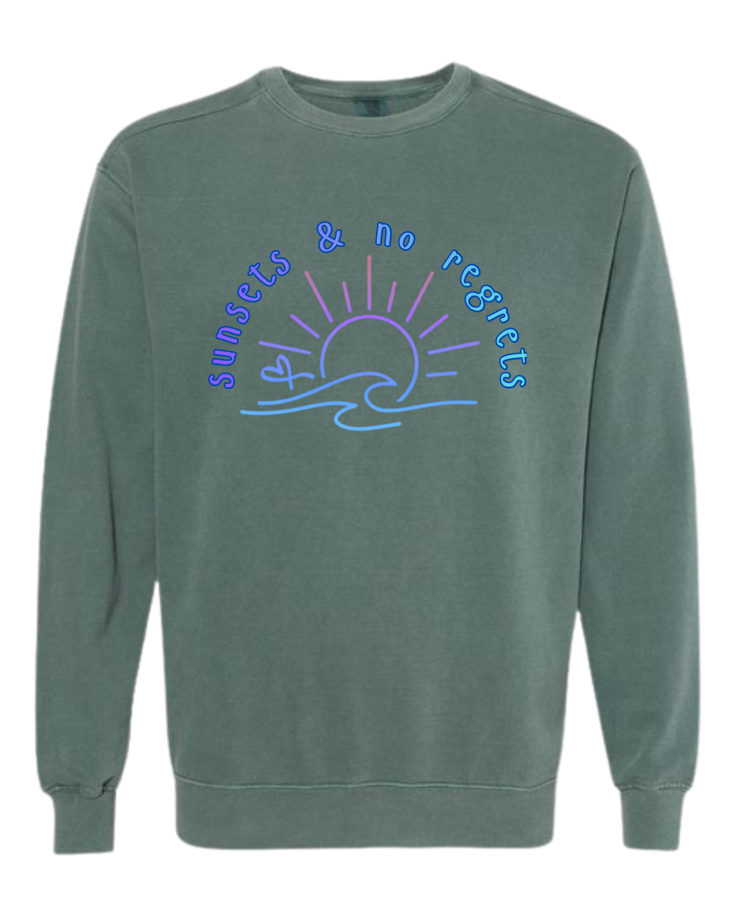 Sunsets & No Regrets - Comfort Colors - Sweatshirt - Blues