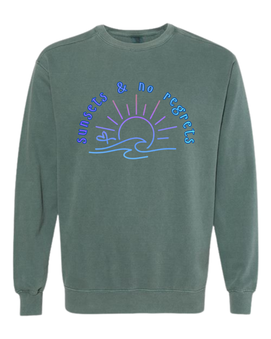 Sunsets & No Regrets - Comfort Colors - Sweatshirt - Blues