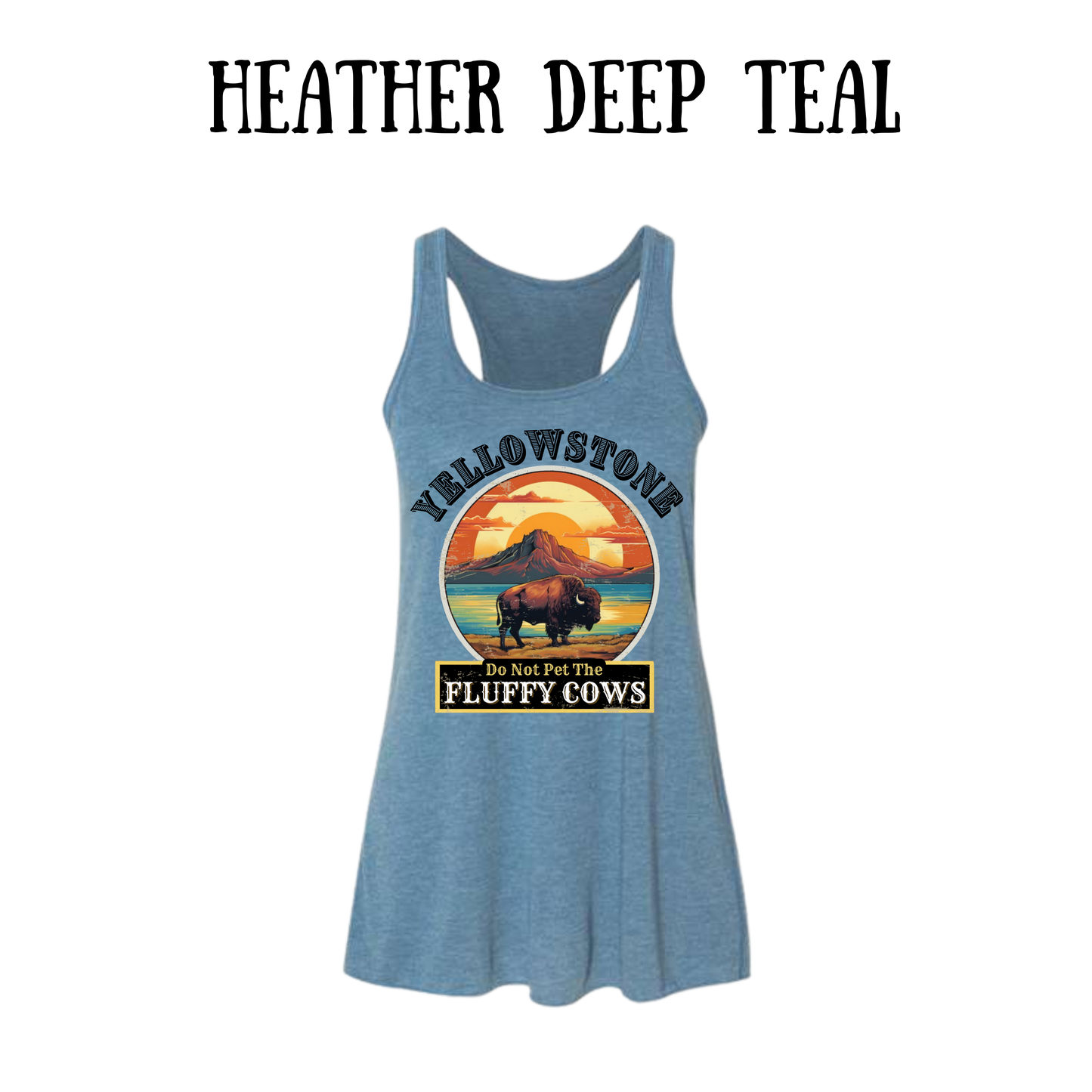 CP - Yellowstone: Fluffy Cows - Women's flowy racerback Tank