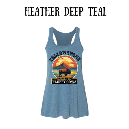 CP - Yellowstone: Fluffy Cows - Women's flowy racerback Tank