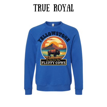 CP - Yellowstone: Fluffy Cows - Sponge Fleece Raglan Sweatshirt - Blues, Purples