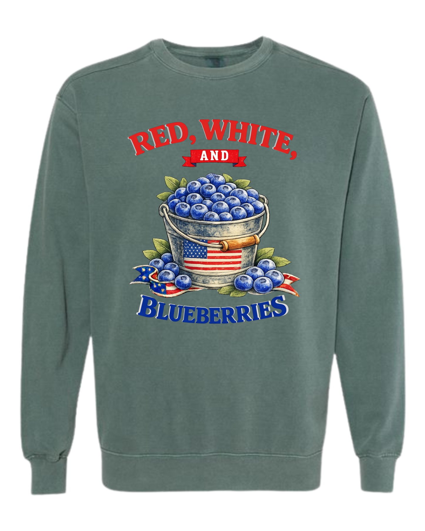 Red, White, And Blueberries - Comfort Colors - Sweatshirt - Blues